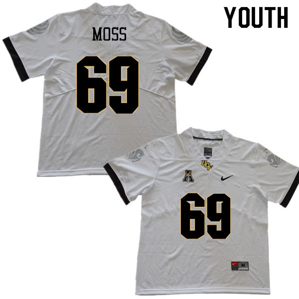 Youth #69 Steven Moss UCF Knights College Football Jerseys Sale-White